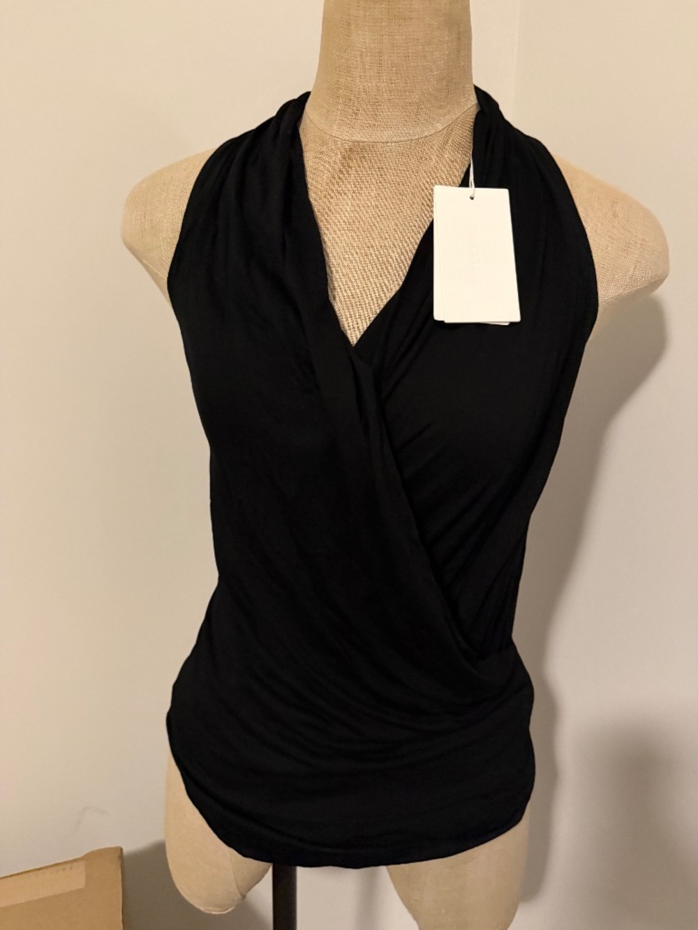 Helmut Lang Overlap Top in Onyx Size XS